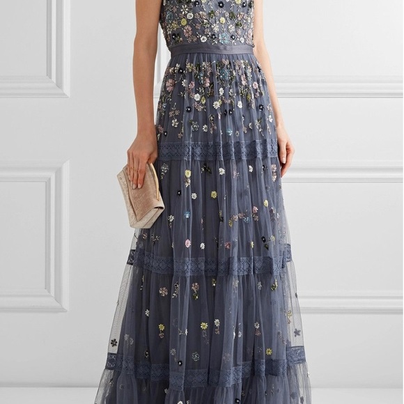 Needle & thread garden flower blue dress size 2 - Picture 2 of 16